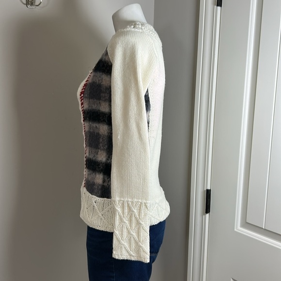Anthropologie Angel of the North Molly Braken Sweater Womens Cream Gray Sz S